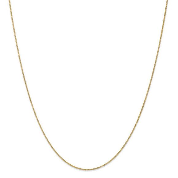 1mm 10k Yellow Gold Solid Wheat Chain Necklace, 20 Inch - Picture 3 of 8